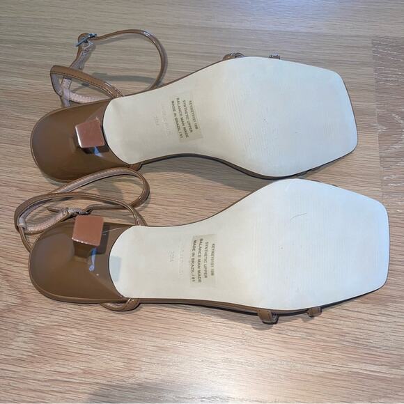 NWOB STEVE MADDEN Key Ankle Strap Stiletto Sandal In Cognac Patent 10 - Picture 7 of 7